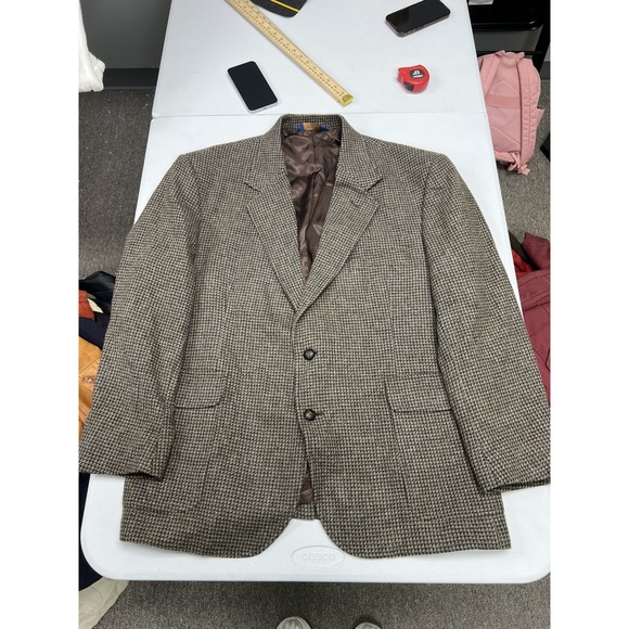 Pendleton Other - Pendleton Blazer Mens 46 Brown Houndstooth Wool Sport Coat Two Button Jacket